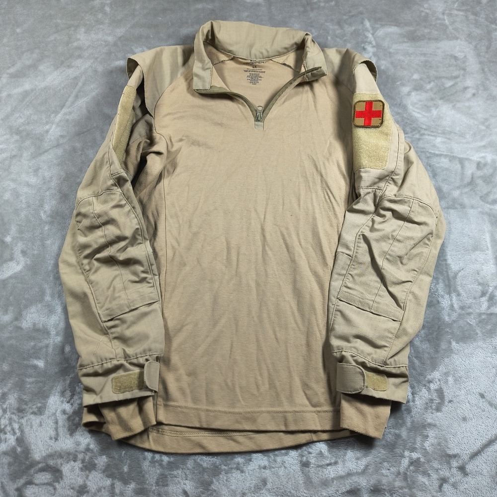 Propper Combat Shirt Mens Small Beige Tactical Military Quarter Zip Army Medic